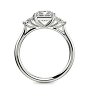 Brisa Radiant Cut Pave Cluster 4 Prong Engagement Ring Setting - Nivetta